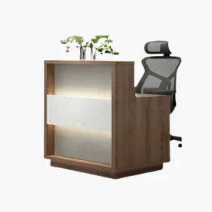 Comptoir de Réception Lumineux en Bois Moderne Comptoir de Réception Lumineux en Bois Moderne